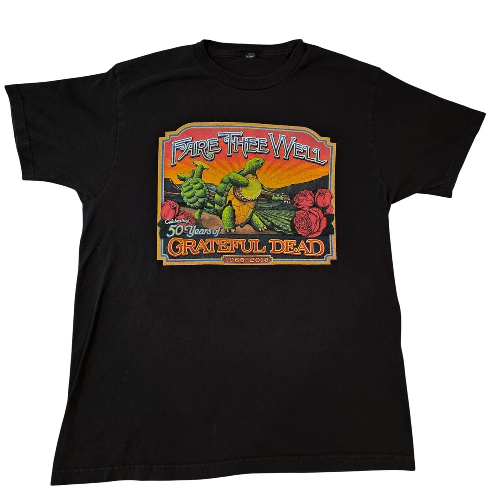 Grateful Dead Fare Thee Well 50 Years Tour Shirt Black Large Terrapin 1965-2015